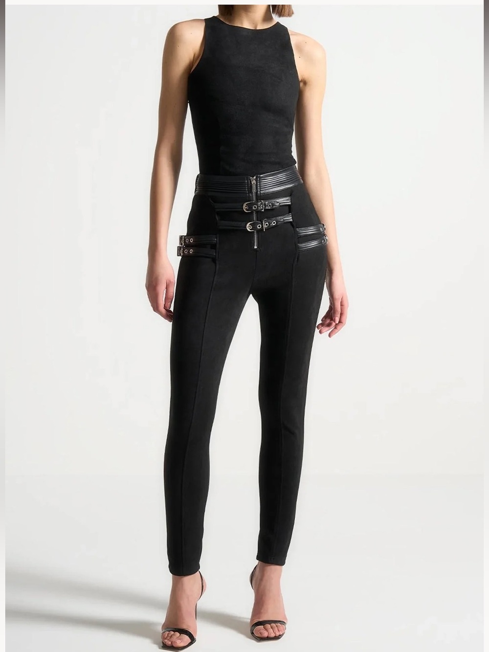 Manière De Voir Suede Buckle leggings
